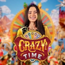 Crazy Time logo by Evolution at Frumzi CasinoCrazy Time